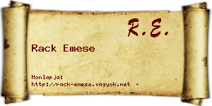Rack Emese névjegykártya